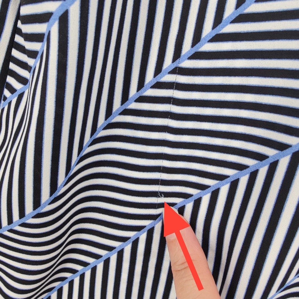 Talbots Women Preppy Nautical Stripe Blouse Size X US XL Black White Blue Career - Picture 7 of 16